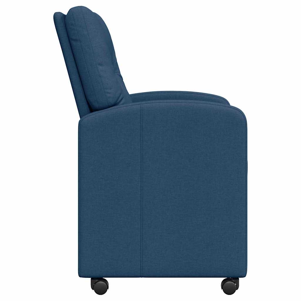 vidaXL Esszimmerstühle mit Rollen 2 pcs Blau 57 x 67 x 95 cm Stoff