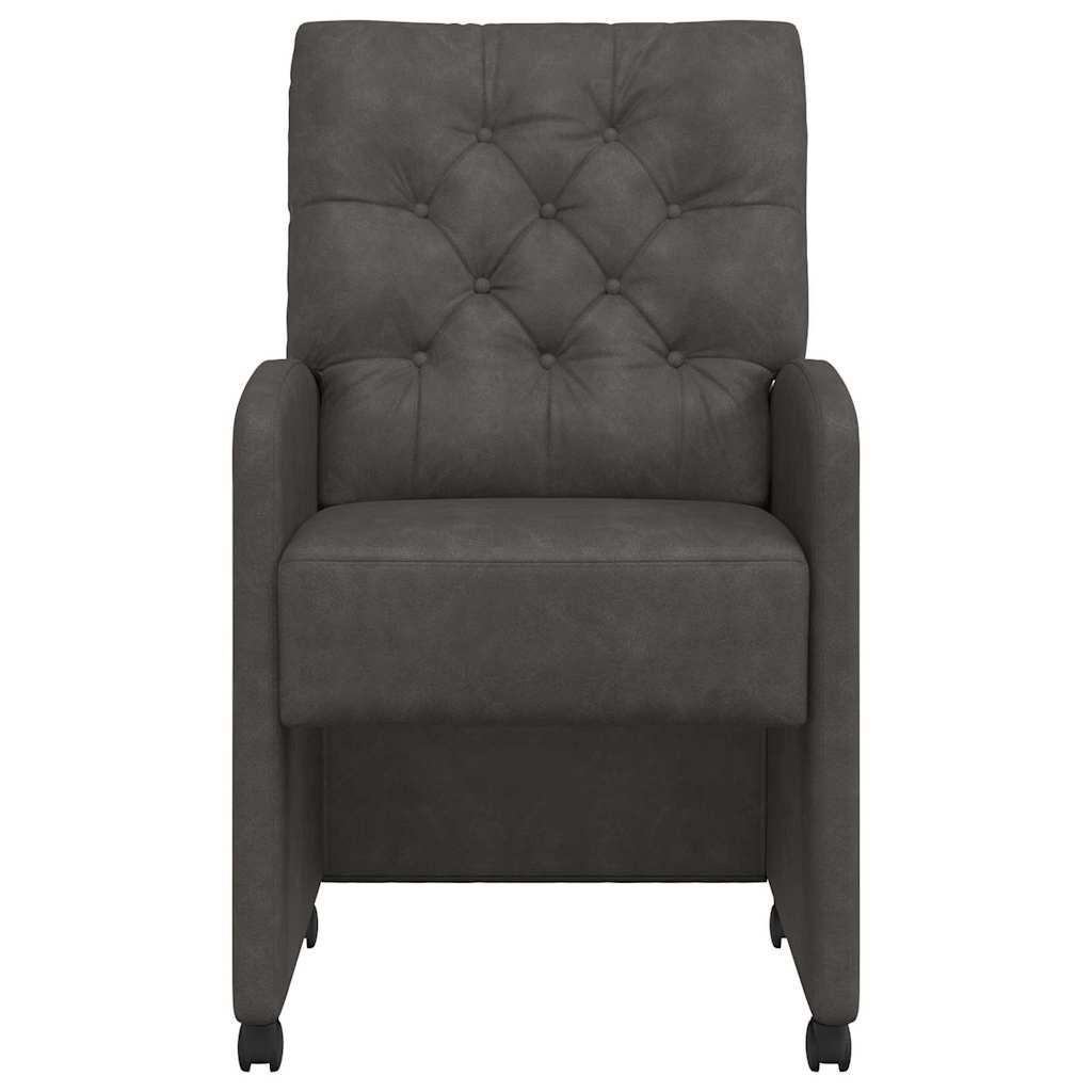 Esszimmerstühle mit Rollen 2 pcs Schwarz 58 x 67 x 97 cm