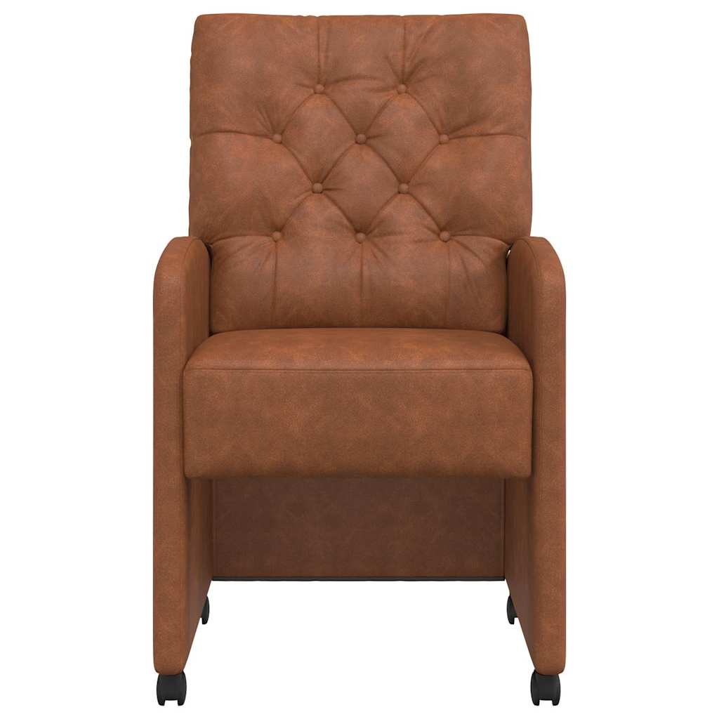 Esszimmerstühle mit Rollen 2 pcs Braun 58 x 67 x 97 cm