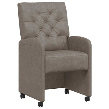 vidaXL Esszimmerstühle mit Rollen 2 pcs Grau 58 x 67 x 97 cm
