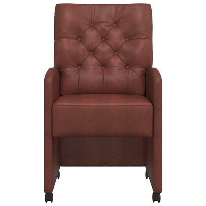 Esszimmerstühle mit Rollen 2 pcs Glänzendes Braun Kunstleder