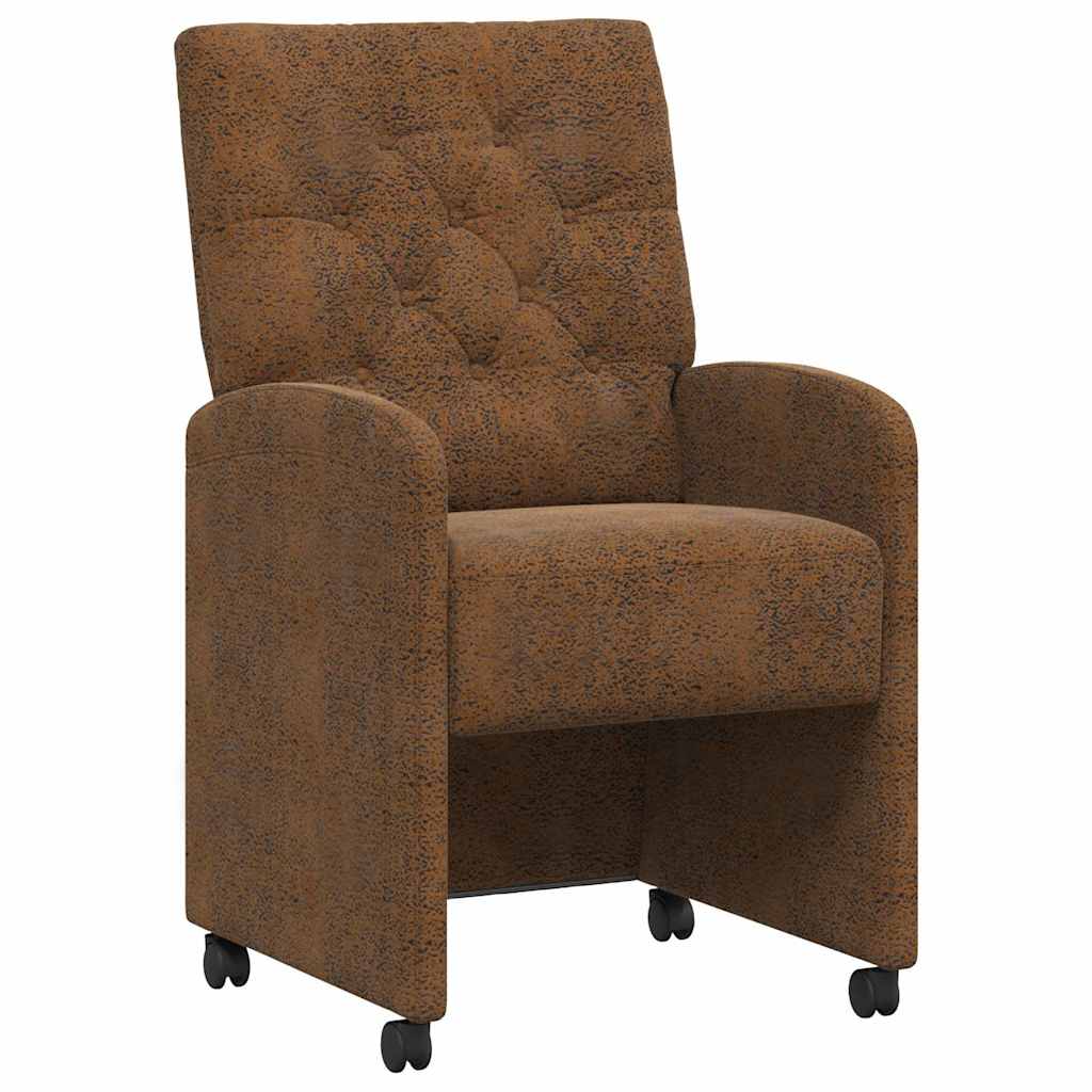 vidaXL Esszimmerstühle mit Rollen 2 pcs Braun 58 x 67 x 97 cm