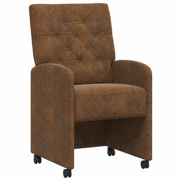 vidaXL Esszimmerstühle mit Rollen 2 pcs Braun 58 x 67 x 97 cm