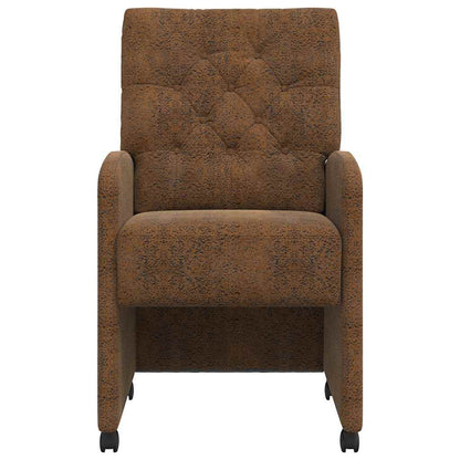 vidaXL Esszimmerstühle mit Rollen 2 pcs Braun 58 x 67 x 97 cm