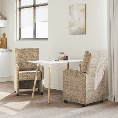 vidaXL Esszimmerstühle mit Rollen 2 pcs Hellgrau 58 x 67 x 97 cm