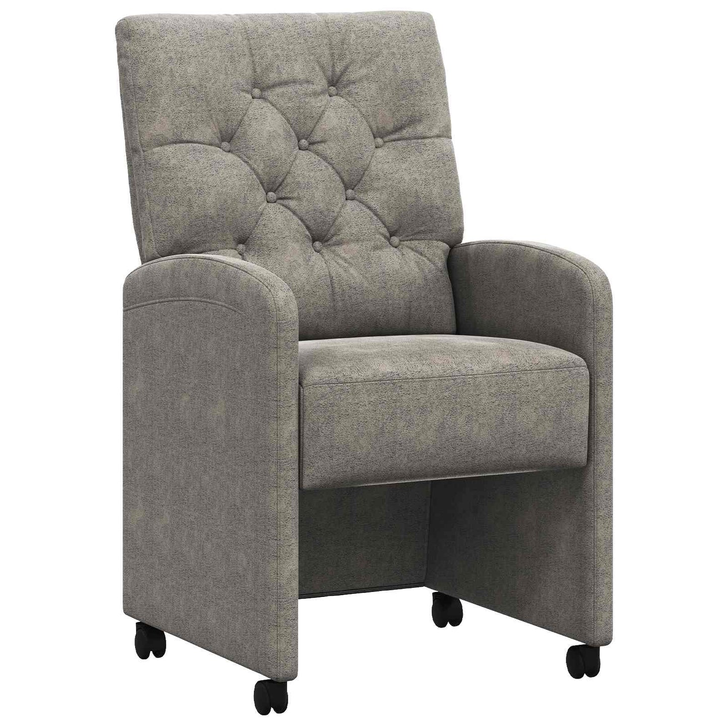 vidaXL Esszimmerstühle mit Rollen 2 pcs Hellgrau 58 x 67 x 97 cm