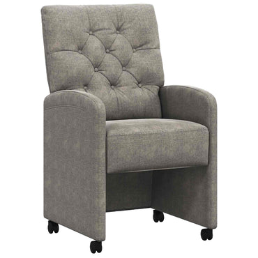 vidaXL Esszimmerstühle mit Rollen 2 pcs Hellgrau 58 x 67 x 97 cm