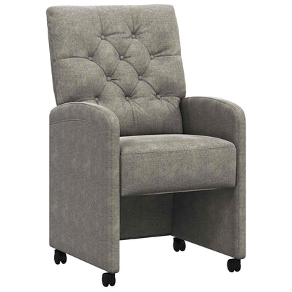 vidaXL Esszimmerstühle mit Rollen 2 pcs Hellgrau 58 x 67 x 97 cm