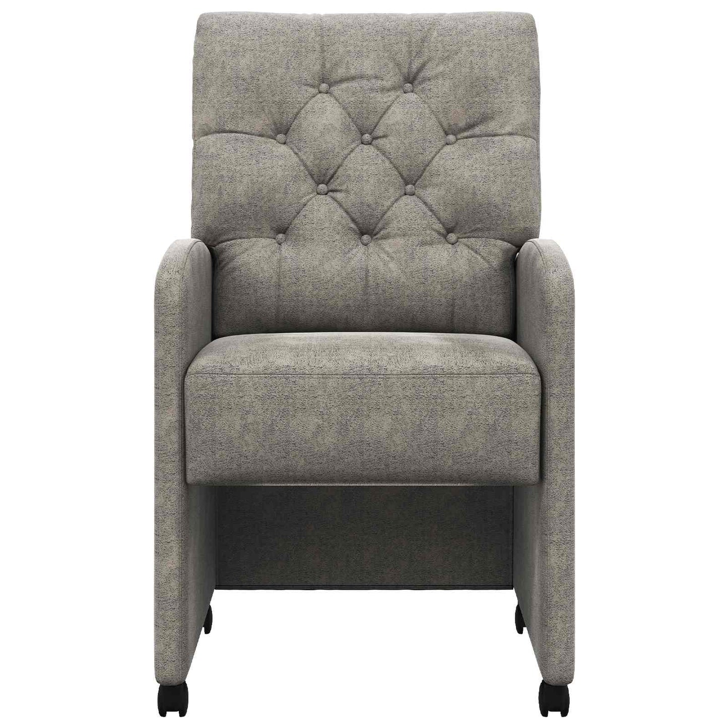 vidaXL Esszimmerstühle mit Rollen 2 pcs Hellgrau 58 x 67 x 97 cm