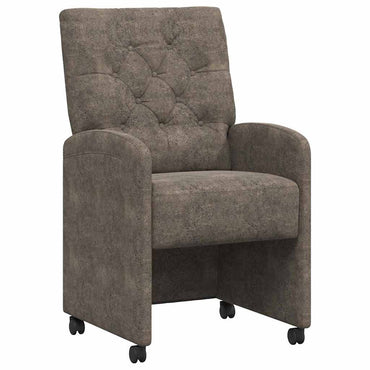 vidaXL Esszimmerstühle mit Rollen 2 pcs Dunkelgrau 58 x 67 x 97 cm