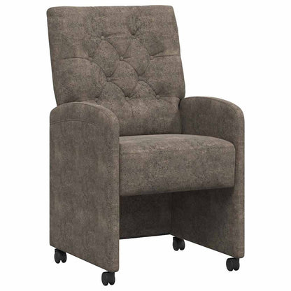 vidaXL Esszimmerstühle mit Rollen 2 pcs Dunkelgrau 58 x 67 x 97 cm