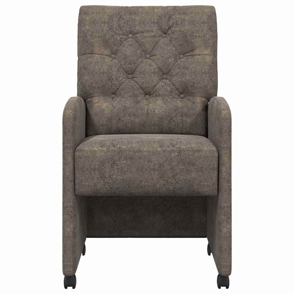vidaXL Esszimmerstühle mit Rollen 2 pcs Dunkelgrau 58 x 67 x 97 cm