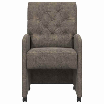 vidaXL Esszimmerstühle mit Rollen 2 pcs Dunkelgrau 58 x 67 x 97 cm