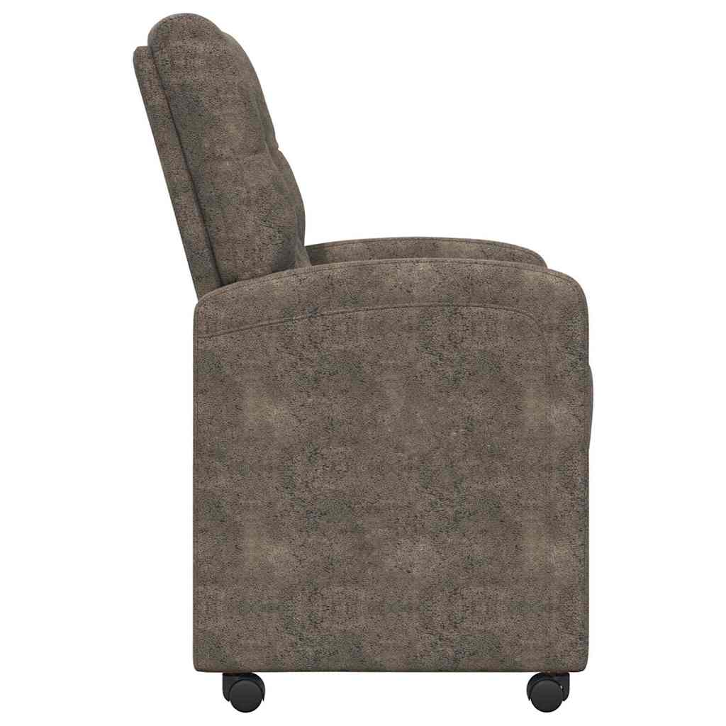 vidaXL Esszimmerstühle mit Rollen 2 pcs Dunkelgrau 58 x 67 x 97 cm