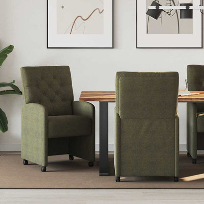 vidaXL Esszimmerstühle mit Rollen 2 pcs Armeegrün 58 x 67 x 97 cm