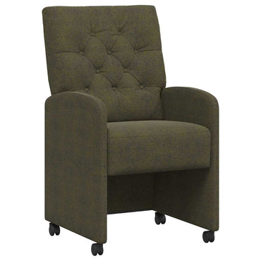 vidaXL Esszimmerstühle mit Rollen 2 pcs Armeegrün 58 x 67 x 97 cm