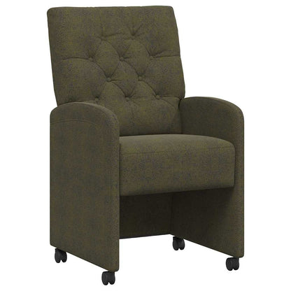 vidaXL Esszimmerstühle mit Rollen 2 pcs Armeegrün 58 x 67 x 97 cm