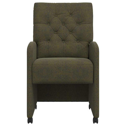 vidaXL Esszimmerstühle mit Rollen 2 pcs Armeegrün 58 x 67 x 97 cm