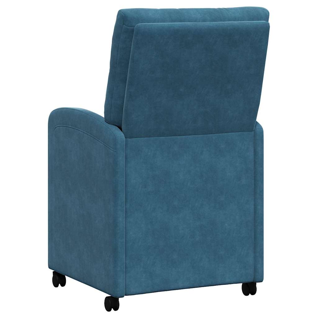 Esszimmerstühle mit Rollen 2 pcs Blau 58 x 67 x 97 cm Samt
