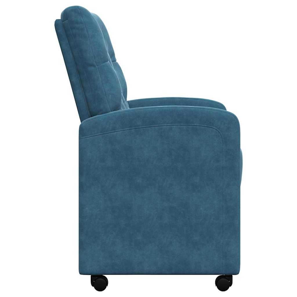Esszimmerstühle mit Rollen 2 pcs Blau 58 x 67 x 97 cm Samt