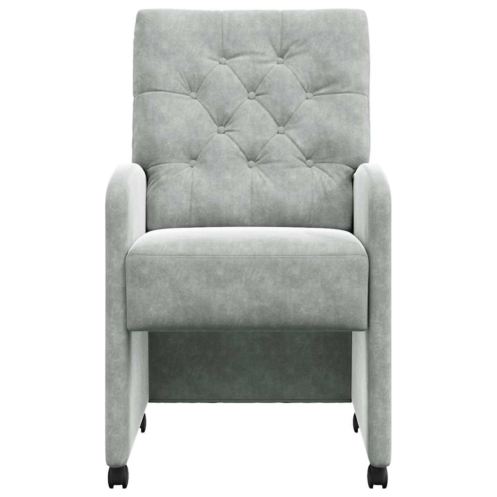 Esszimmerstühle mit Rollen 2 pcs Hellgrau 58 x 67 x 97 cm Samt