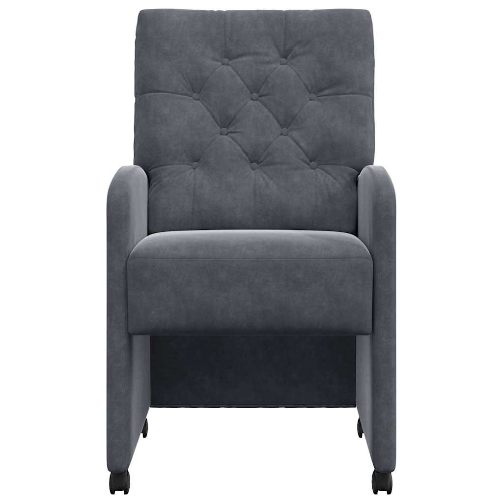 Esszimmerstühle mit Rollen 2 pcs Dunkelgrau 58 x 67 x 97 cm