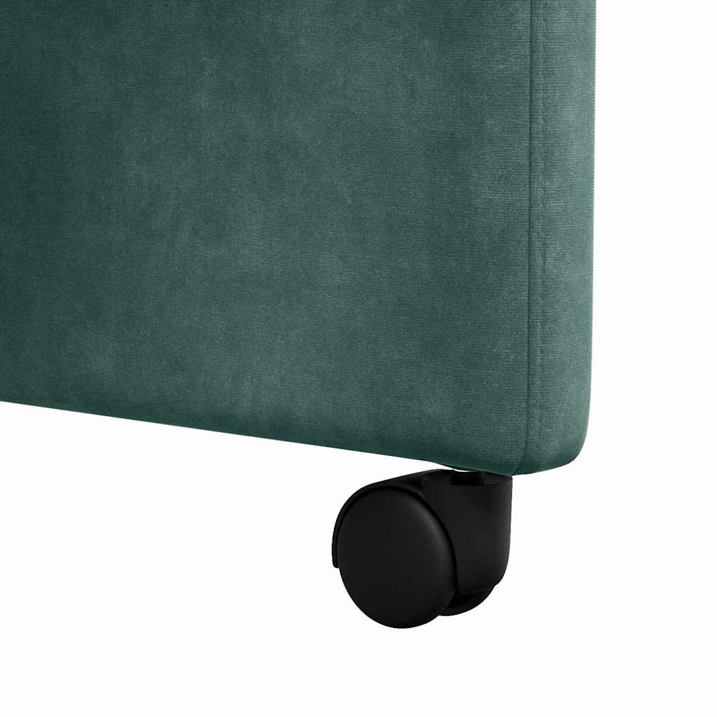 vidaXL Esszimmerstühle mit Rollen 2 pcs Dunkelgrün 58 x 67 x 97 cm