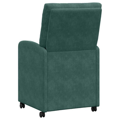 vidaXL Esszimmerstühle mit Rollen 2 pcs Dunkelgrün 58 x 67 x 97 cm