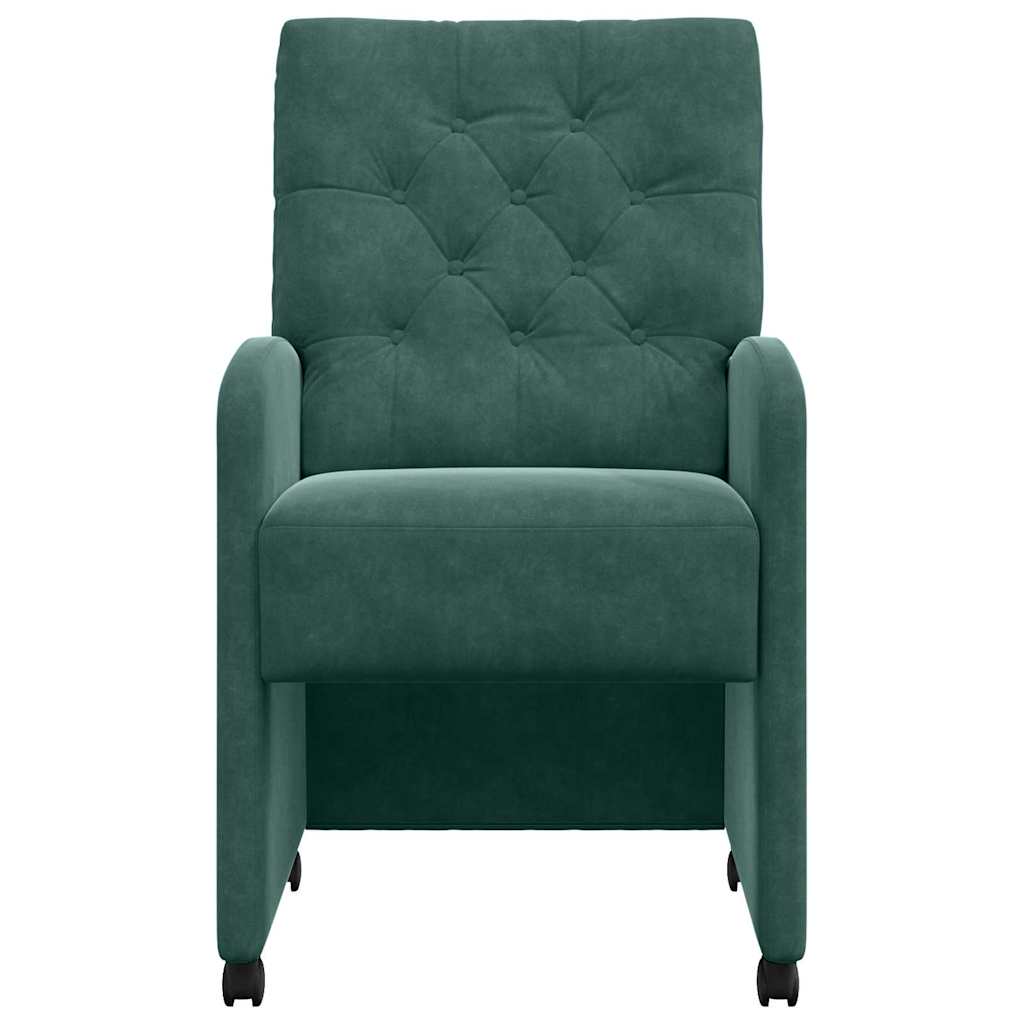 vidaXL Esszimmerstühle mit Rollen 2 pcs Dunkelgrün 58 x 67 x 97 cm