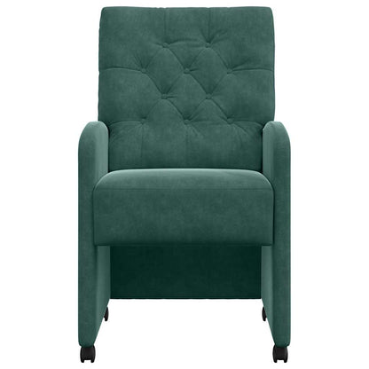 vidaXL Esszimmerstühle mit Rollen 2 pcs Dunkelgrün 58 x 67 x 97 cm