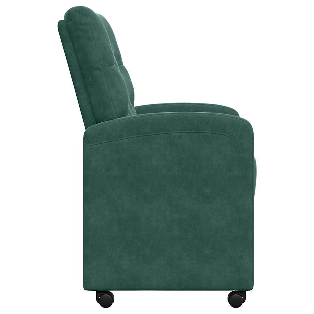 vidaXL Esszimmerstühle mit Rollen 2 pcs Dunkelgrün 58 x 67 x 97 cm