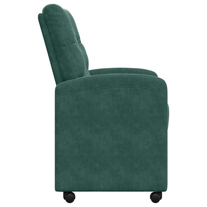 vidaXL Esszimmerstühle mit Rollen 2 pcs Dunkelgrün 58 x 67 x 97 cm