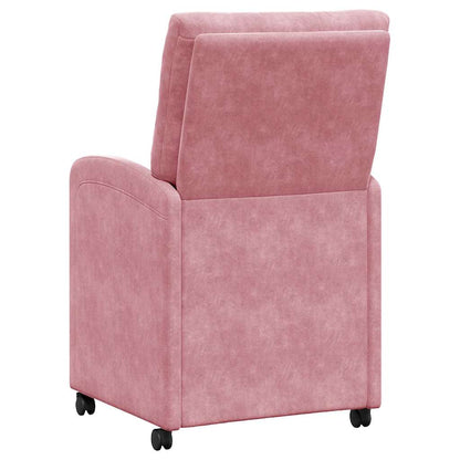 Esszimmerstühle mit Rollen 2 pcs Rosa 58 x 67 x 97 cm Samt