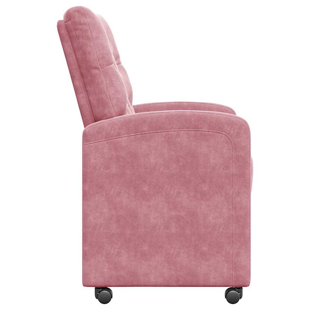 Esszimmerstühle mit Rollen 2 pcs Rosa 58 x 67 x 97 cm Samt