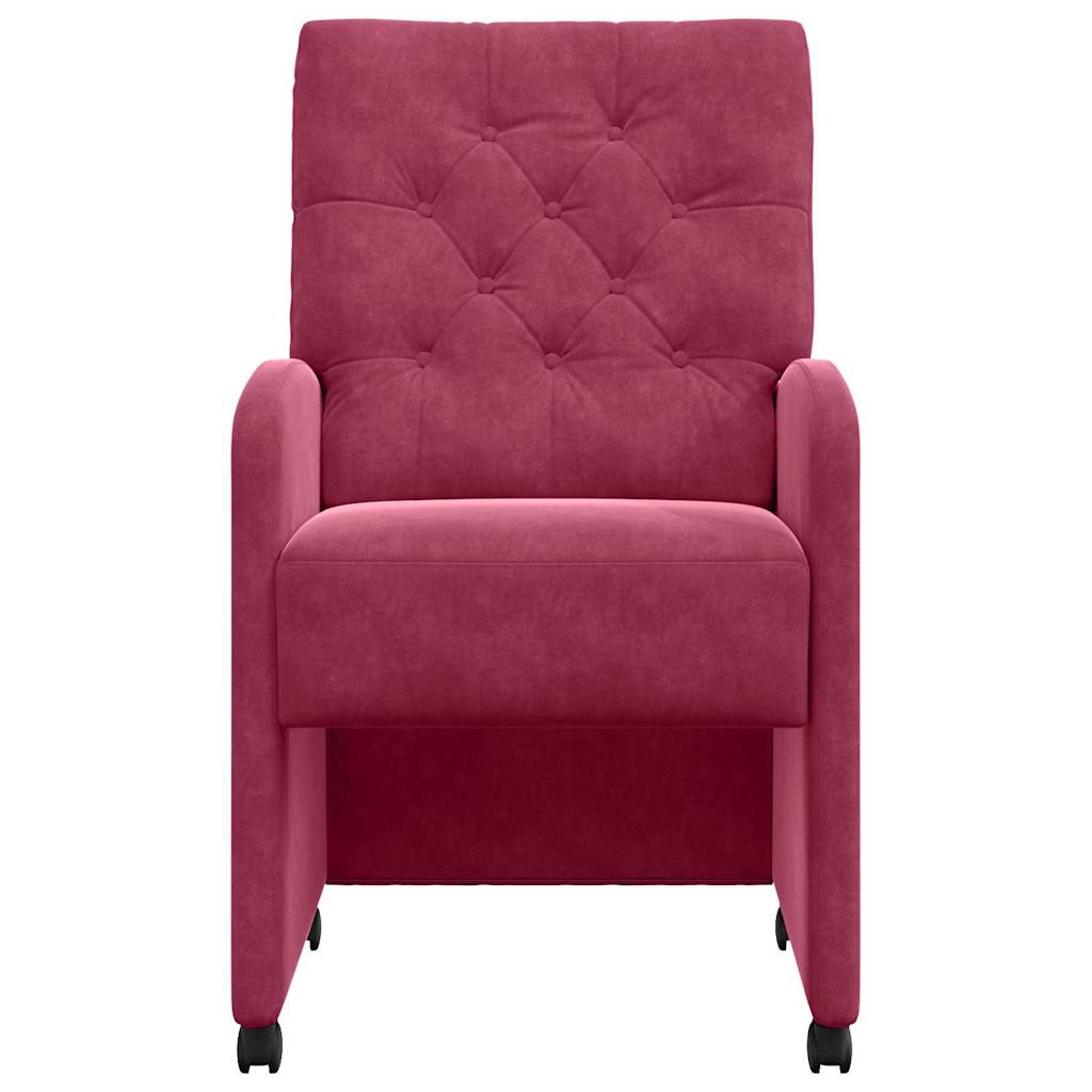 Esszimmerstühle mit Rollen 2 pcs Weinrot 58 x 67 x 97 cm Samt