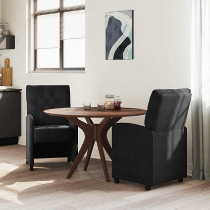 vidaXL Esszimmerstühle mit Rollen 2 pcs Schwarz 58 x 67 x 97 cm Samt