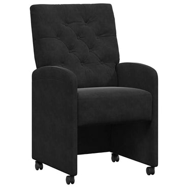 vidaXL Esszimmerstühle mit Rollen 2 pcs Schwarz 58 x 67 x 97 cm Samt