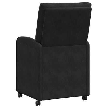 vidaXL Esszimmerstühle mit Rollen 2 pcs Schwarz 58 x 67 x 97 cm Samt
