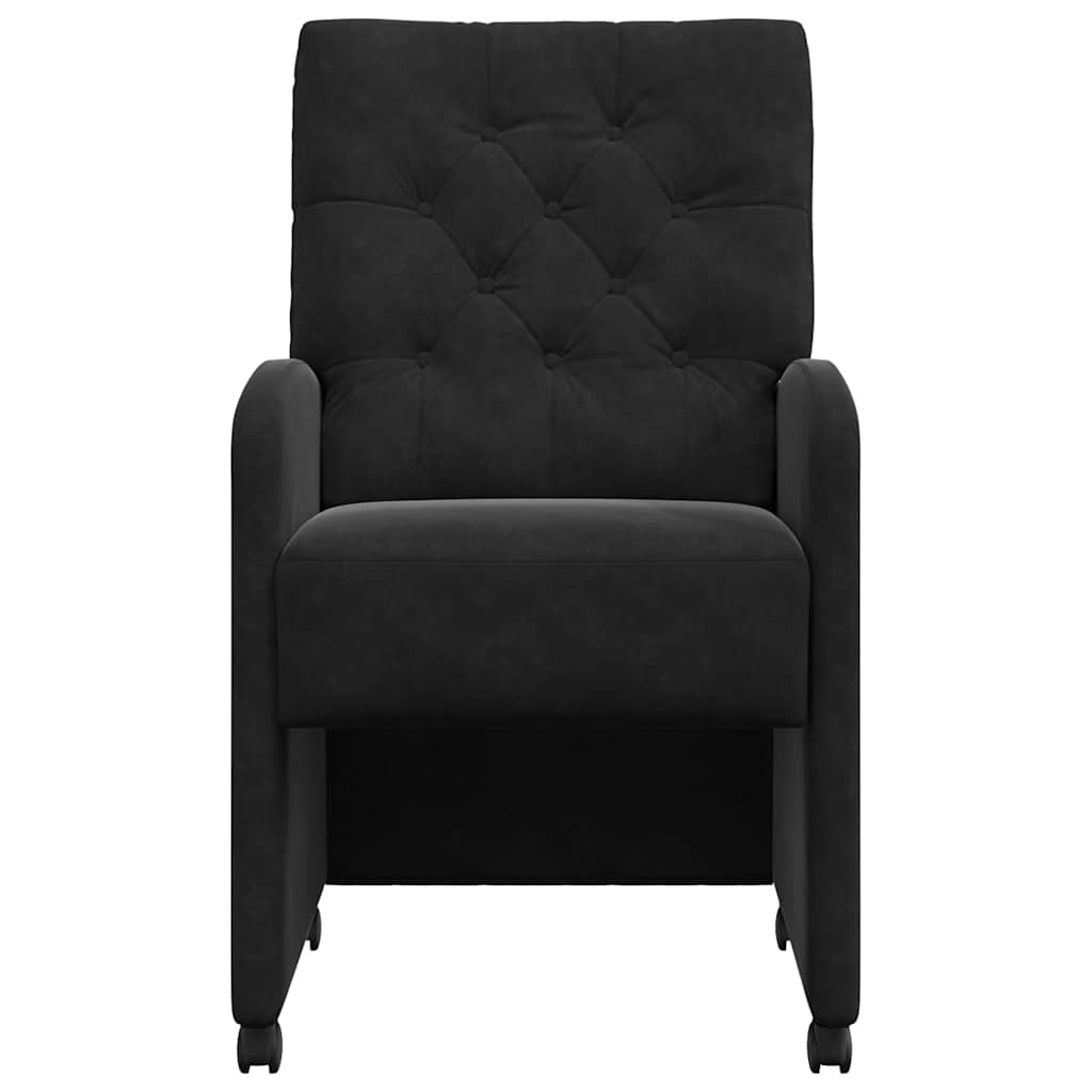 vidaXL Esszimmerstühle mit Rollen 2 pcs Schwarz 58 x 67 x 97 cm Samt