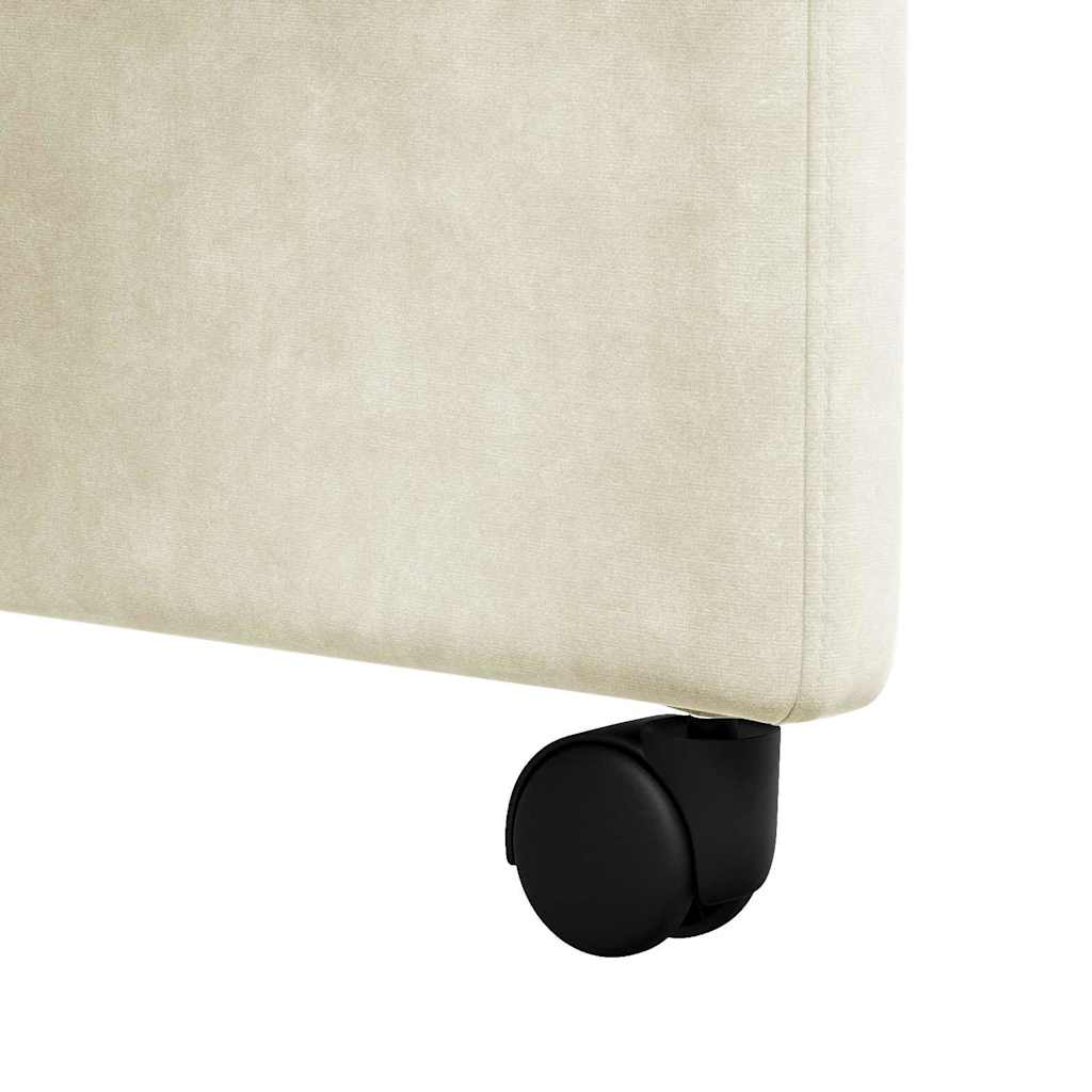 vidaXL Esszimmerstühle mit Rollen 2 pcs Creme 58 x 67 x 97 cm Samt