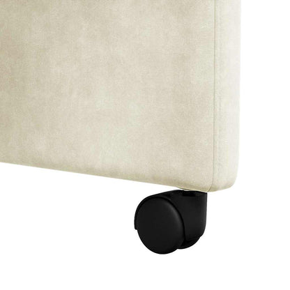 vidaXL Esszimmerstühle mit Rollen 2 pcs Creme 58 x 67 x 97 cm Samt