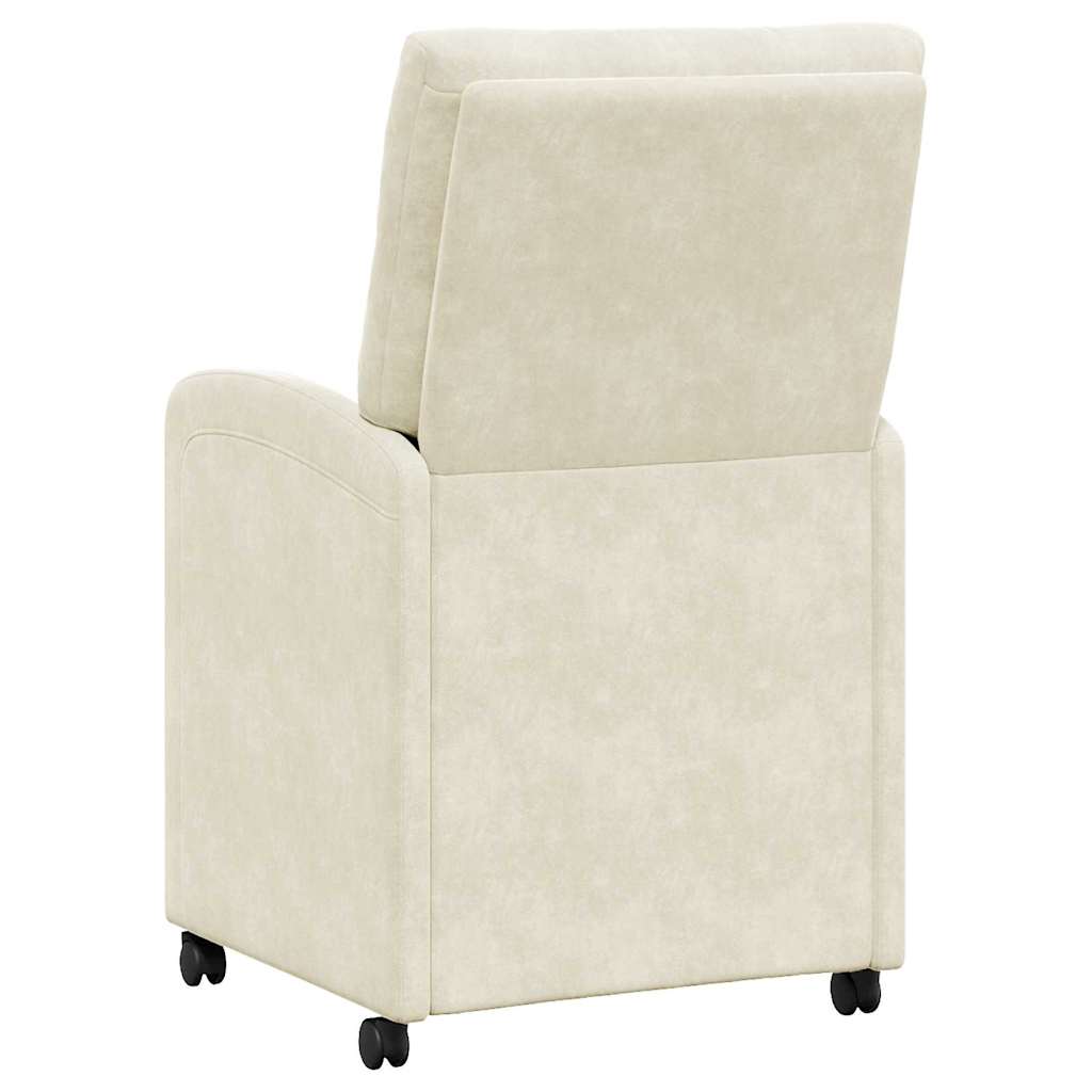 vidaXL Esszimmerstühle mit Rollen 2 pcs Creme 58 x 67 x 97 cm Samt