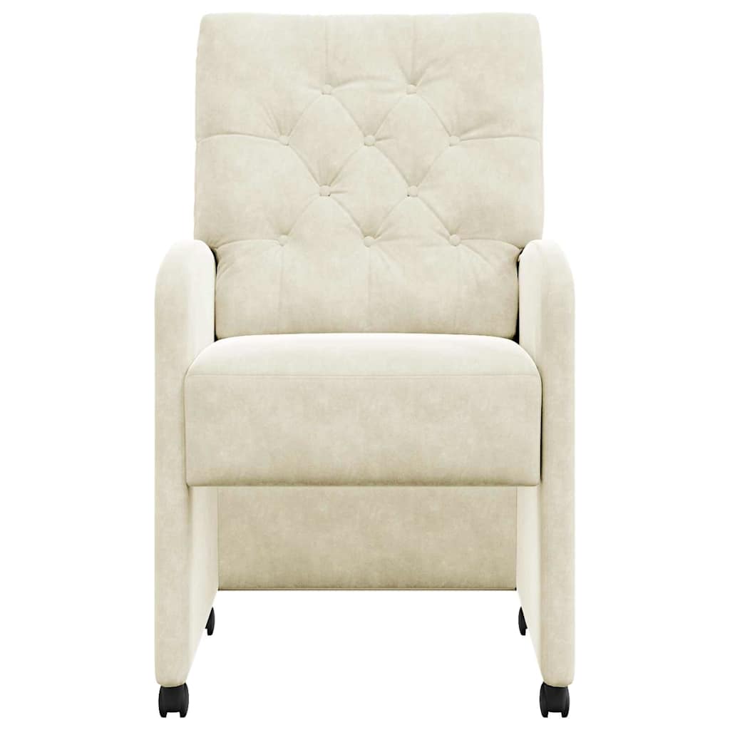 vidaXL Esszimmerstühle mit Rollen 2 pcs Creme 58 x 67 x 97 cm Samt