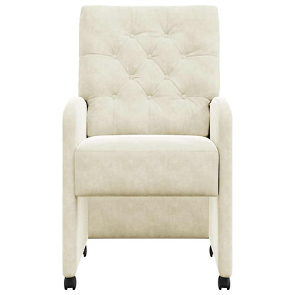 vidaXL Esszimmerstühle mit Rollen 2 pcs Creme 58 x 67 x 97 cm Samt