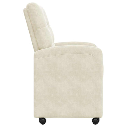vidaXL Esszimmerstühle mit Rollen 2 pcs Creme 58 x 67 x 97 cm Samt