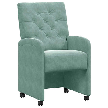 vidaXL Esszimmerstühle mit Rollen 2 pcs Meergrün 58 x 67 x 97 cm Samt