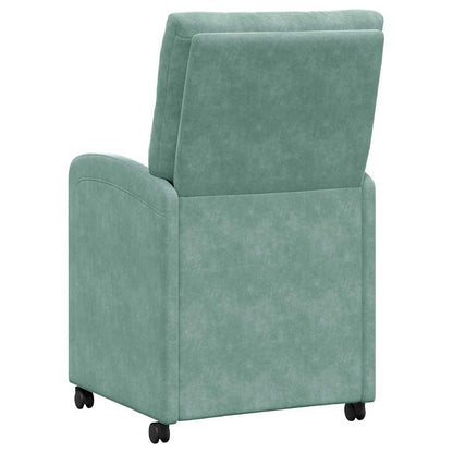 vidaXL Esszimmerstühle mit Rollen 2 pcs Meergrün 58 x 67 x 97 cm Samt