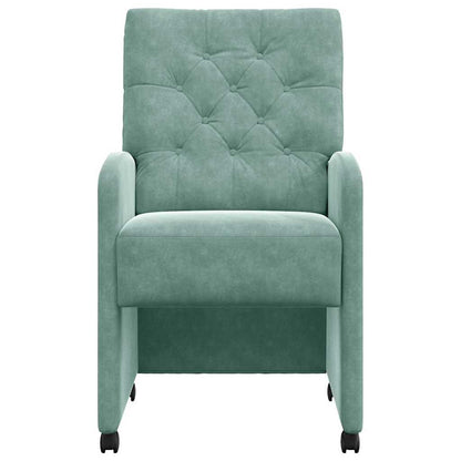 vidaXL Esszimmerstühle mit Rollen 2 pcs Meergrün 58 x 67 x 97 cm Samt