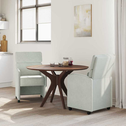 Esszimmerstühle mit Rollen 2 pcs Hellgrau 58 x 65 x 98 cm Samt