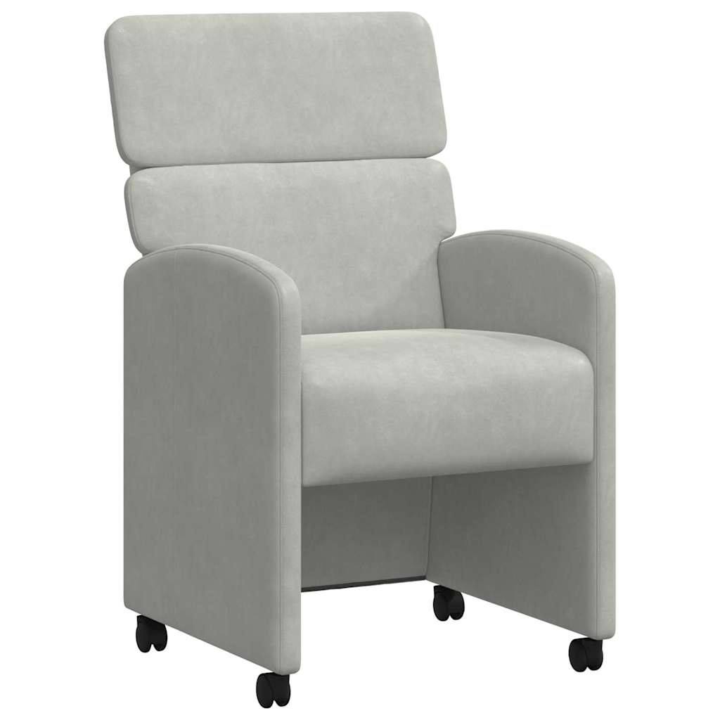 Esszimmerstühle mit Rollen 2 pcs Hellgrau 58 x 65 x 98 cm Samt